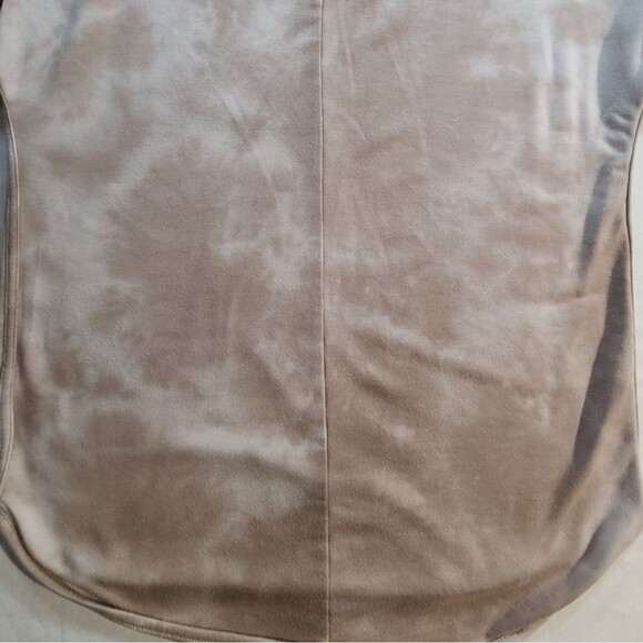 Cupio Beige Marbled Shirt L Cap Sleeve High-Low Medium Weight Knit Top - Picture 6 of 6